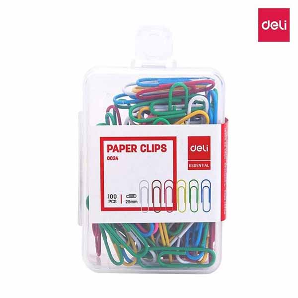 Deli-Colored-Paper-Clip-Gems-Clips-1-Box-100-Pcs