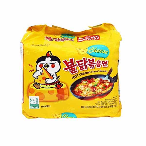 SAMYANG-Noodles-Cheese-Hot-Chicken-Flavor-Ramen-140gm-X-5pcs-700gm